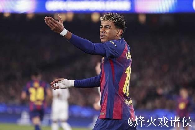 18岁亚马尔剪刀脚染黄！下轮欧冠停赛 被换下黑